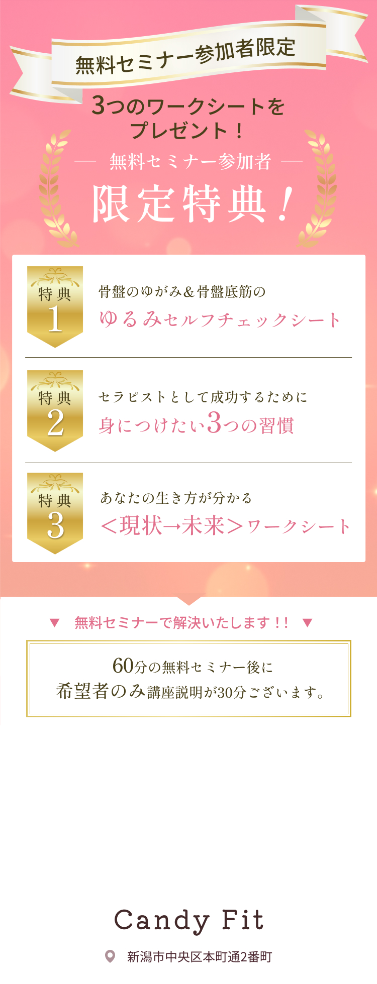 無料セミナー参加者限定特典